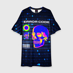 Платье клеш для девочки Error code: Hacker Хакер программист, цвет: 3D-принт