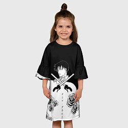 Платье клеш для девочки Леви Розы Атака Титанов, цвет: 3D-принт — фото 2