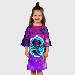 Платье клеш для девочки Кобра Кай 2022, цвет: 3D-принт — фото 2