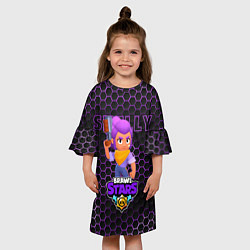 Платье клеш для девочки Шелли BRAWL STARS соты, цвет: 3D-принт — фото 2