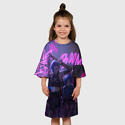Платье клеш для девочки Джинкс Паудер - Jinx Powder, цвет: 3D-принт — фото 2
