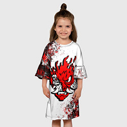 Платье клеш для девочки SAMURAI CYBERPUNK 2077 RED LOGO, цвет: 3D-принт — фото 2