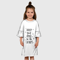 Платье клеш для девочки Keep your eyes on the stars, цвет: 3D-принт — фото 2