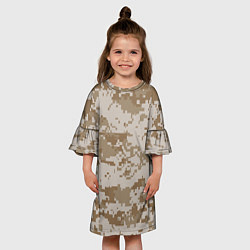 Платье клеш для девочки Пустынный Милитари, цвет: 3D-принт — фото 2
