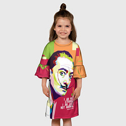 Платье клеш для девочки Salvador Dali - i am just not normal, цвет: 3D-принт — фото 2