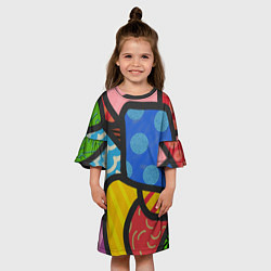 Платье клеш для девочки В стиле ромеро бритто, цвет: 3D-принт — фото 2