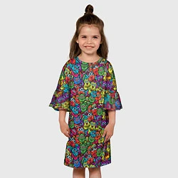 Платье клеш для девочки Забавные Монстрики, цвет: 3D-принт — фото 2