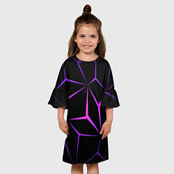 Платье клеш для девочки НЕОНОВАЯ ГЕОМЕТРИЯ - NEON, цвет: 3D-принт — фото 2