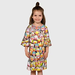 Платье клеш для девочки Уточки Лалафанфан, цвет: 3D-принт — фото 2