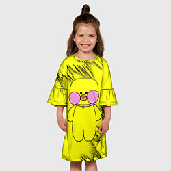 Платье клеш для девочки УТЕНОК УТЯ ГИАЛУРОНОВАЯ УТОЧКА, цвет: 3D-принт — фото 2