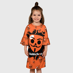 Платье клеш для девочки ИГРА БАБЛ КВАС - BUBBLE KVASS, цвет: 3D-принт — фото 2