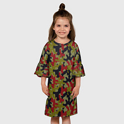 Платье клеш для девочки Модный Цветной Камуфляж, цвет: 3D-принт — фото 2