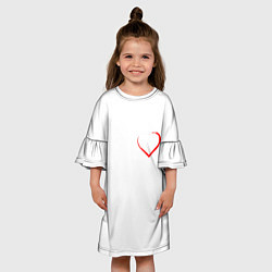 Платье клеш для девочки Сердце для тебя, цвет: 3D-принт — фото 2