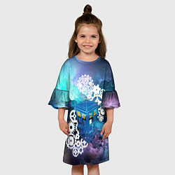 Платье клеш для девочки Доктор Кто Машина Таргис, цвет: 3D-принт — фото 2