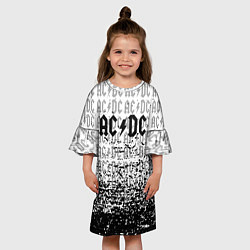 Платье клеш для девочки ACDC rock, цвет: 3D-принт — фото 2