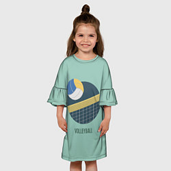 Платье клеш для девочки Volleyball Спорт, цвет: 3D-принт — фото 2