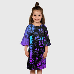 Платье клеш для девочки Marshmello логотип, цвет: 3D-принт — фото 2
