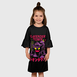 Платье клеш для девочки Лавандовый город Хаунтера - Покемоны, цвет: 3D-принт — фото 2