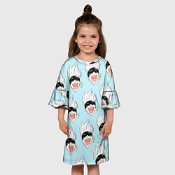 Платье клеш для девочки Узор с Сатору, цвет: 3D-принт — фото 2