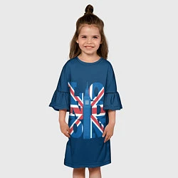 Платье клеш для девочки LONDON Лондон, цвет: 3D-принт — фото 2