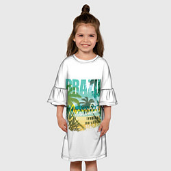 Платье клеш для девочки Тропический Рай Бразилии, цвет: 3D-принт — фото 2