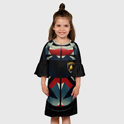 Платье клеш для девочки ЛАМБОРГИНИ ТЕКСТУРА, цвет: 3D-принт — фото 2