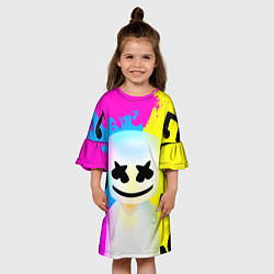 Платье клеш для девочки Маршмеллоу New Топ Краски, цвет: 3D-принт — фото 2