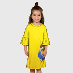 Платье клеш для девочки Мальчик из советского Атласа Мир, цвет: 3D-принт — фото 2
