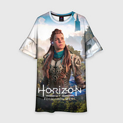 Платье клеш для девочки Aloy Элой Horizon, цвет: 3D-принт