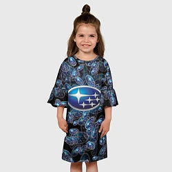 Платье клеш для девочки SUBARU BIG LOGO PATTERN, цвет: 3D-принт — фото 2