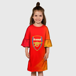 Платье клеш для девочки Арсенал sport, цвет: 3D-принт — фото 2