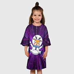 Платье клеш для девочки Космический олень Space Deer, цвет: 3D-принт — фото 2