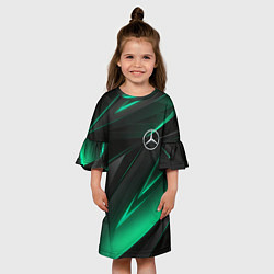 Платье клеш для девочки MERCEDES-BENZ AMG NEON STRIPES PETRONAS, цвет: 3D-принт — фото 2