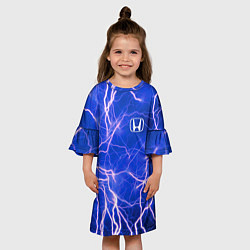 Платье клеш для девочки HONDA хонда молнии, цвет: 3D-принт — фото 2