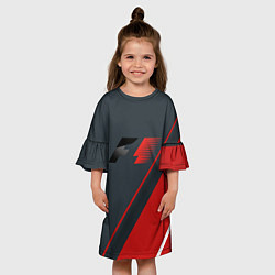 Платье клеш для девочки F1 Большое лого, цвет: 3D-принт — фото 2