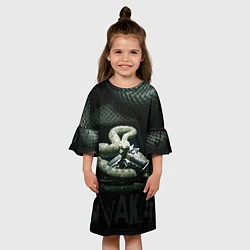 Платье клеш для девочки Змея - пистолет, цвет: 3D-принт — фото 2