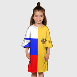 Платье клеш для девочки Имперское знамя ТРИКОЛОР, цвет: 3D-принт — фото 2