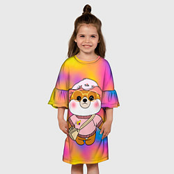 Платье клеш для девочки Шиба Ину Лалафанфан, цвет: 3D-принт — фото 2