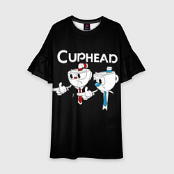 Платье клеш для девочки Cuphead грозные ребята из Криминального чтива, цвет: 3D-принт