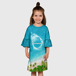 Платье клеш для девочки Акула - пасть, цвет: 3D-принт — фото 2