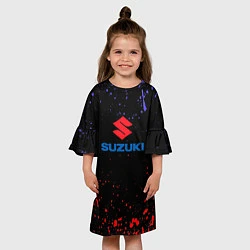 Платье клеш для девочки SUZUKI брызги красок, цвет: 3D-принт — фото 2