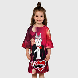 Платье клеш для девочки Be My Valentine background, цвет: 3D-принт — фото 2