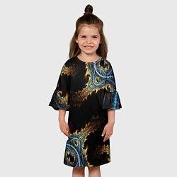 Платье клеш для девочки Огненные фракталы 3d, цвет: 3D-принт — фото 2