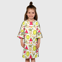 Платье клеш для девочки Летние вкусности, цвет: 3D-принт — фото 2