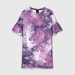 Платье клеш для девочки Спортивный камуфляж Пикси - Лаванда, цвет: 3D-принт