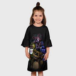 Платье клеш для девочки Five Nights at Freddys - FNAF персонажи игры, цвет: 3D-принт — фото 2