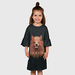 Платье клеш для девочки Алый волк из Elden Ring, цвет: 3D-принт — фото 2