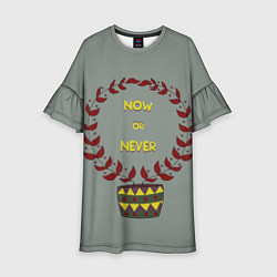 Платье клеш для девочки Цветочный горшок now or never, цвет: 3D-принт