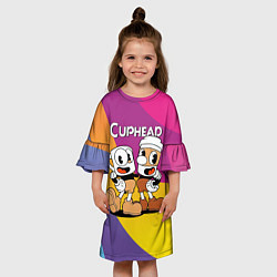 Платье клеш для девочки Cuphead Show Чашечки, цвет: 3D-принт — фото 2
