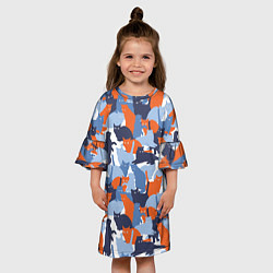 Платье клеш для девочки Домашние Питомцы Кошки, цвет: 3D-принт — фото 2